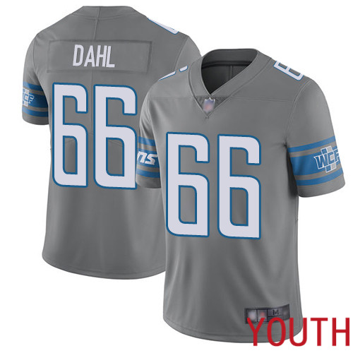 Detroit Lions Limited Steel Youth Joe Dahl Jersey NFL Football #66 Rush Vapor Untouchable->youth nfl jersey->Youth Jersey